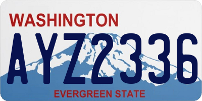 WA license plate AYZ2336