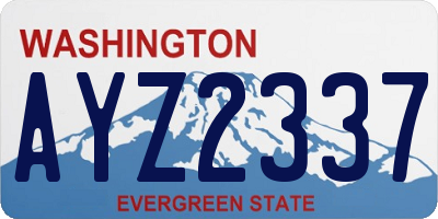 WA license plate AYZ2337