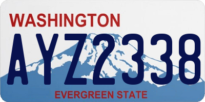 WA license plate AYZ2338