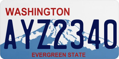 WA license plate AYZ2340