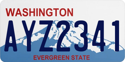 WA license plate AYZ2341