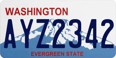 WA license plate AYZ2342