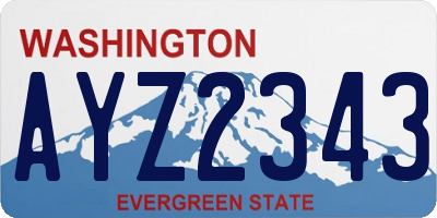 WA license plate AYZ2343