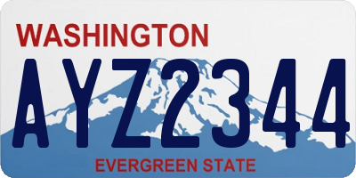 WA license plate AYZ2344