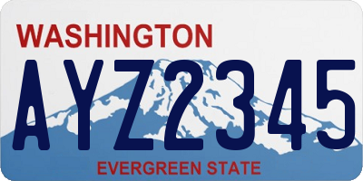 WA license plate AYZ2345