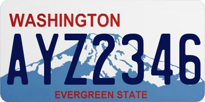 WA license plate AYZ2346