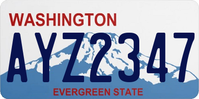 WA license plate AYZ2347