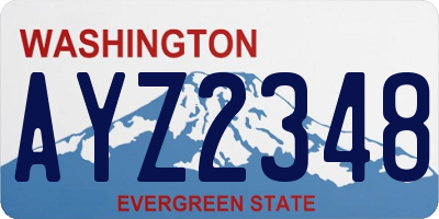 WA license plate AYZ2348