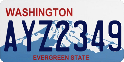 WA license plate AYZ2349