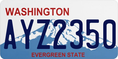 WA license plate AYZ2350