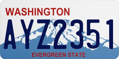 WA license plate AYZ2351