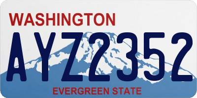 WA license plate AYZ2352