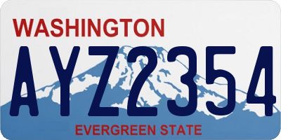 WA license plate AYZ2354