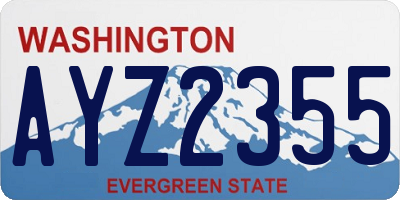 WA license plate AYZ2355