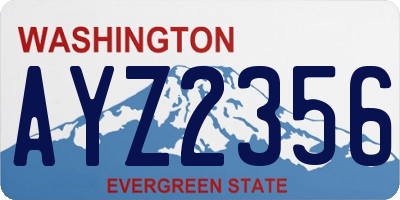 WA license plate AYZ2356