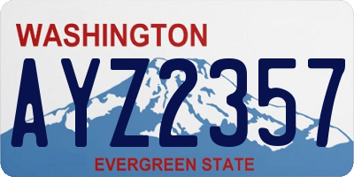 WA license plate AYZ2357