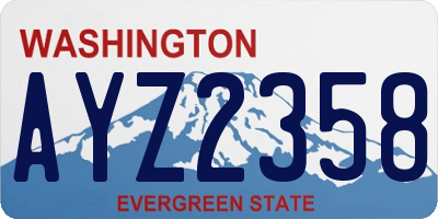 WA license plate AYZ2358