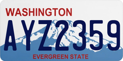 WA license plate AYZ2359