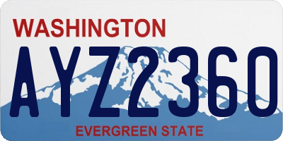 WA license plate AYZ2360