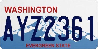 WA license plate AYZ2361