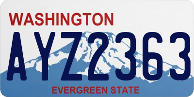 WA license plate AYZ2363