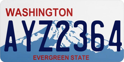 WA license plate AYZ2364