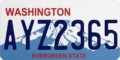WA license plate AYZ2365