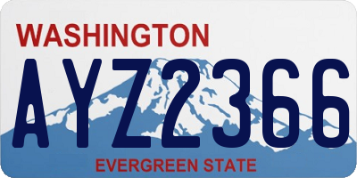 WA license plate AYZ2366