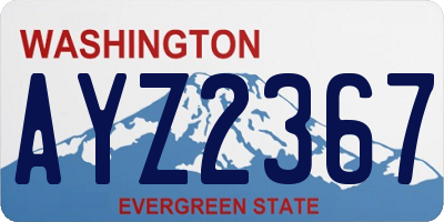 WA license plate AYZ2367