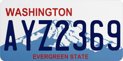 WA license plate AYZ2369