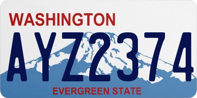 WA license plate AYZ2374