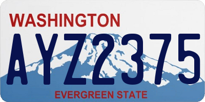 WA license plate AYZ2375