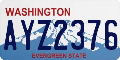 WA license plate AYZ2376