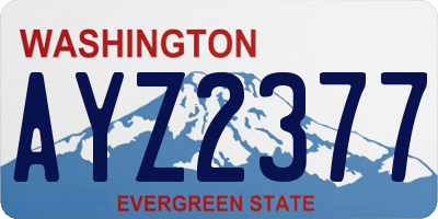 WA license plate AYZ2377