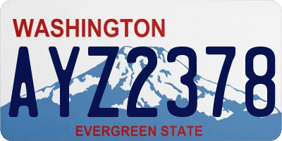 WA license plate AYZ2378