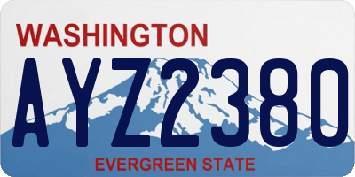 WA license plate AYZ2380