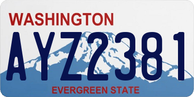 WA license plate AYZ2381