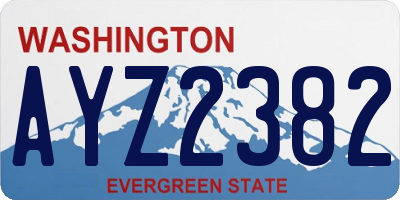 WA license plate AYZ2382