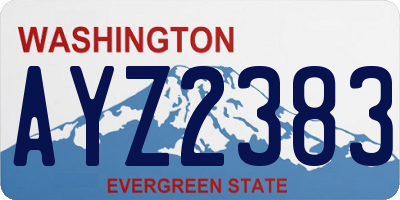 WA license plate AYZ2383