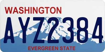 WA license plate AYZ2384