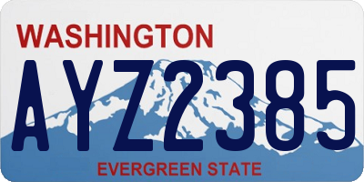 WA license plate AYZ2385