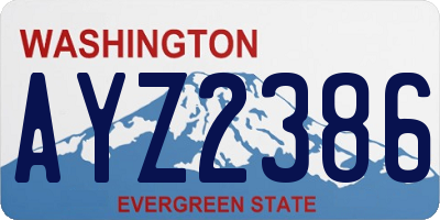 WA license plate AYZ2386