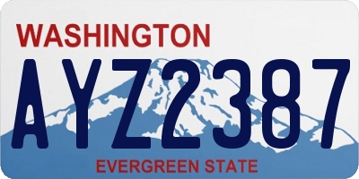 WA license plate AYZ2387