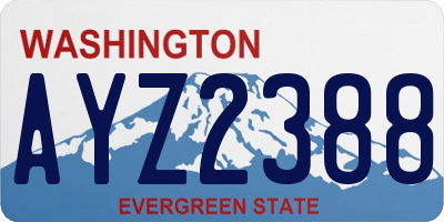 WA license plate AYZ2388