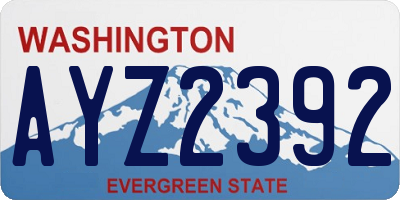 WA license plate AYZ2392