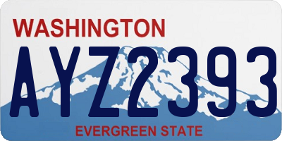 WA license plate AYZ2393