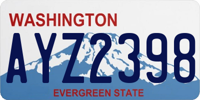 WA license plate AYZ2398