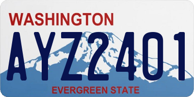 WA license plate AYZ2401