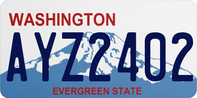 WA license plate AYZ2402