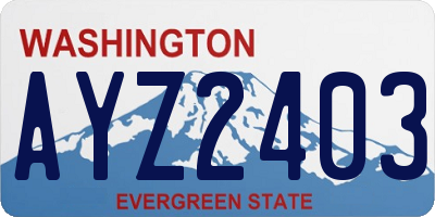 WA license plate AYZ2403